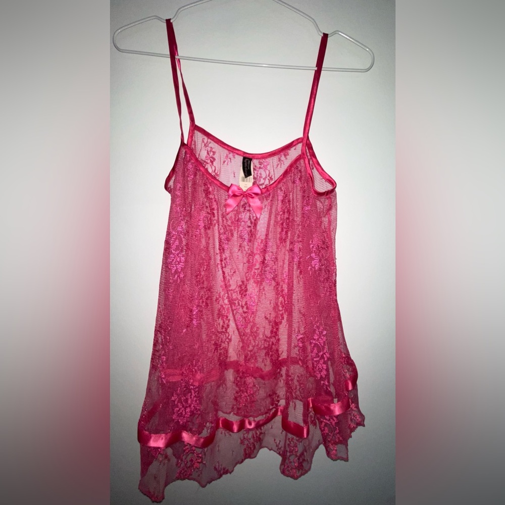 Victoria's Secret NWT sheer babydoll Sexy Little Things Pink Size M Medium NEW